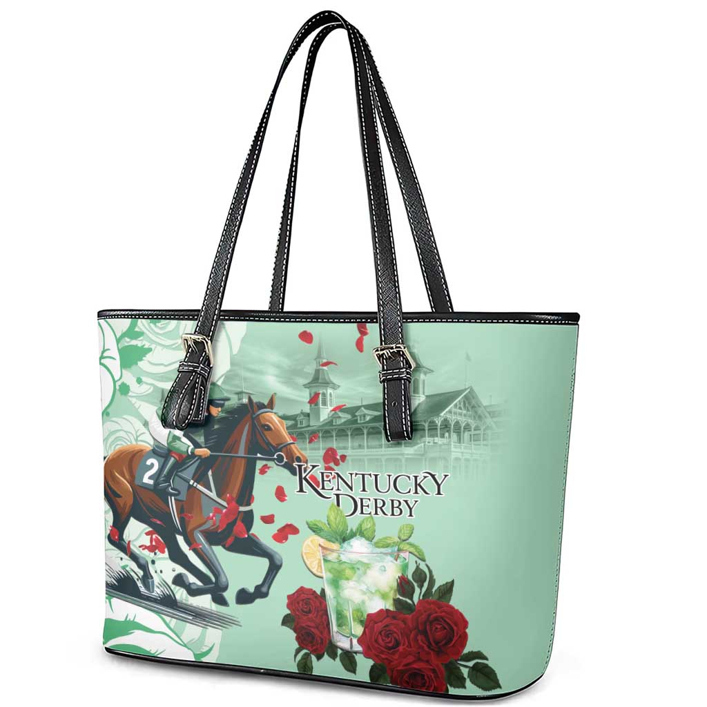 Kentucky Horse Racing Leather Tote Bag Churchill Downs Derby Mint Julep Cocktail