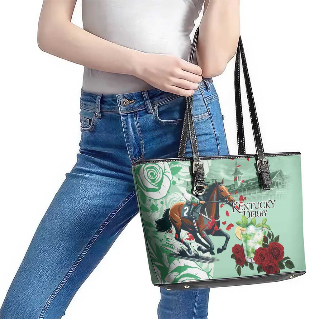 Kentucky Horse Racing Leather Tote Bag Churchill Downs Derby Mint Julep Cocktail