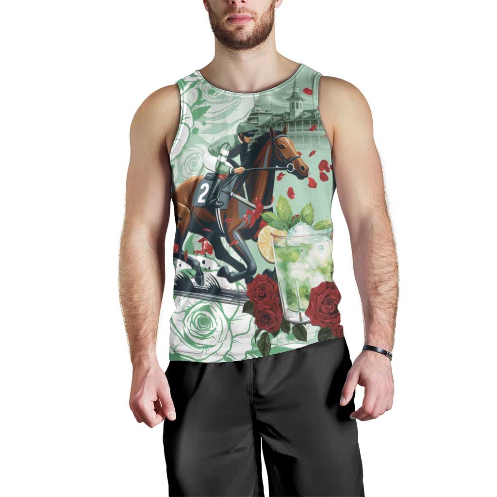 Kentucky Horse Racing Men Tank Top Churchill Downs Derby Mint Julep Cocktail