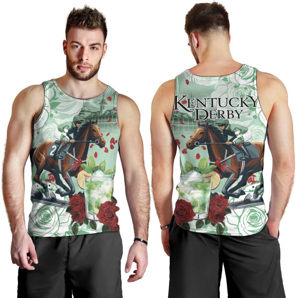 Kentucky Horse Racing Men Tank Top Churchill Downs Derby Mint Julep Cocktail