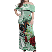 Kentucky Horse Racing Off Shoulder Maxi Dress Churchill Downs Derby Mint Julep Cocktail