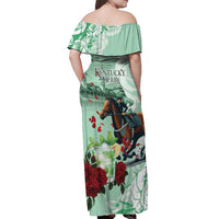 Kentucky Horse Racing Off Shoulder Maxi Dress Churchill Downs Derby Mint Julep Cocktail