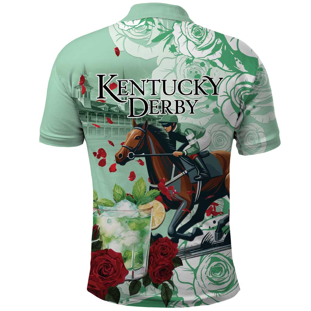 Kentucky Horse Racing Polo Shirt Churchill Downs Derby Mint Julep Cocktail