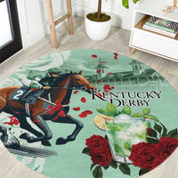 Kentucky Horse Racing Round Carpet Churchill Downs Derby Mint Julep Cocktail