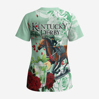 Kentucky Horse Racing Scrub Top Churchill Downs Derby Mint Julep Cocktail - Wonder Print Shop
