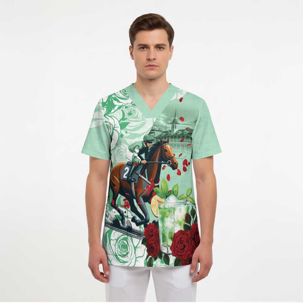 Kentucky Horse Racing Scrub Top Churchill Downs Derby Mint Julep Cocktail - Wonder Print Shop