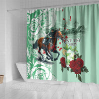 Kentucky Horse Racing Shower Curtain Churchill Downs Derby Mint Julep Cocktail