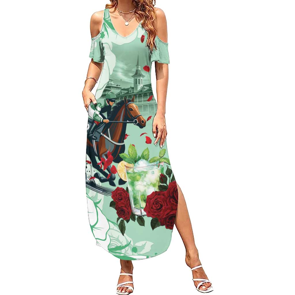 Kentucky Horse Racing Summer Maxi Dress Churchill Downs Derby Mint Julep Cocktail