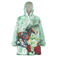 Kentucky Horse Racing Wearable Blanket Hoodie Churchill Downs Derby Mint Julep Cocktail