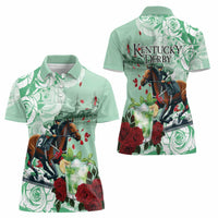 Kentucky Horse Racing Women Polo Shirt Churchill Downs Derby Mint Julep Cocktail