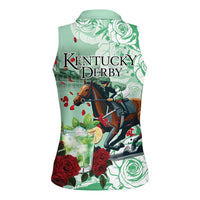 Kentucky Horse Racing Women Sleeveless Polo Shirt Churchill Downs Derby Mint Julep Cocktail