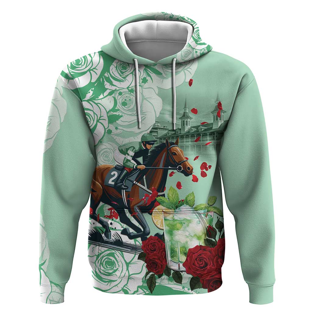 Kentucky Horse Racing Zip Hoodie Churchill Downs Derby Mint Julep Cocktail