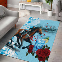 Kentucky Horse Racing Area Rug Churchill Downs Derby Blueberry Mint Julep Cocktail
