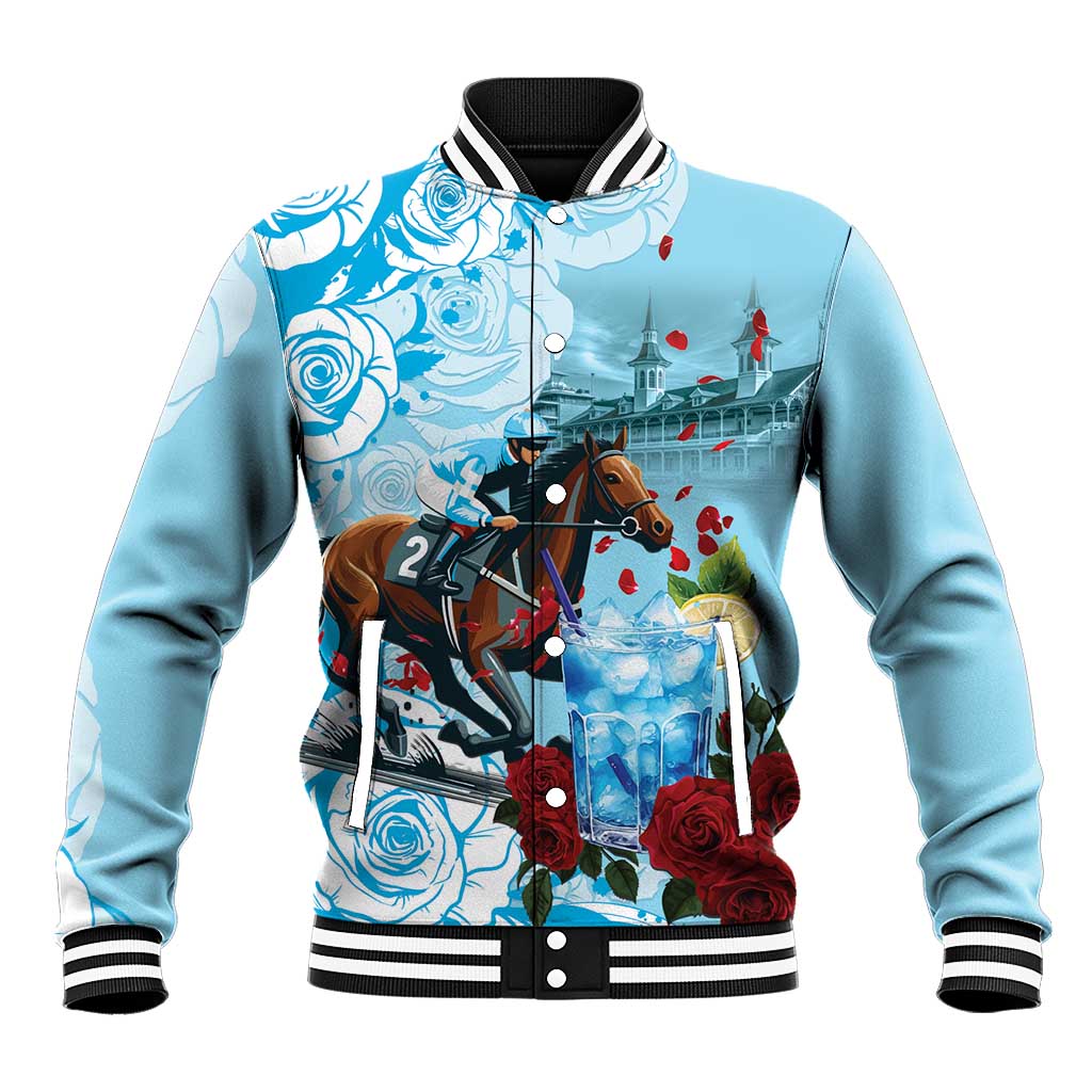 Kentucky Horse Racing Baseball Jacket Churchill Downs Derby Blueberry Mint Julep Cocktail