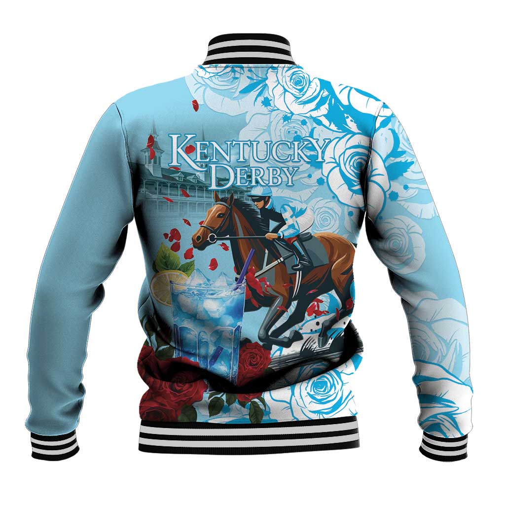 Kentucky Horse Racing Baseball Jacket Churchill Downs Derby Blueberry Mint Julep Cocktail