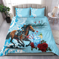 Kentucky Horse Racing Bedding Set Churchill Downs Derby Blueberry Mint Julep Cocktail