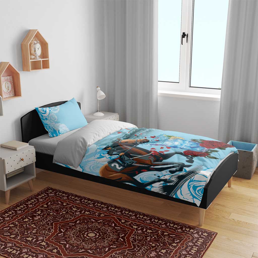 Kentucky Horse Racing Bedding Set Churchill Downs Derby Blueberry Mint Julep Cocktail