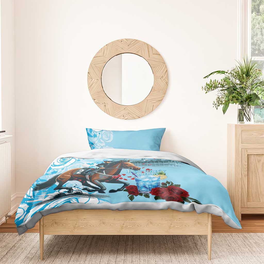 Kentucky Horse Racing Bedding Set Churchill Downs Derby Blueberry Mint Julep Cocktail