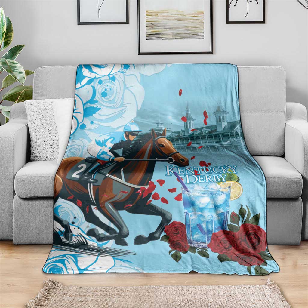 Kentucky Horse Racing Blanket Churchill Downs Derby Blueberry Mint Julep Cocktail