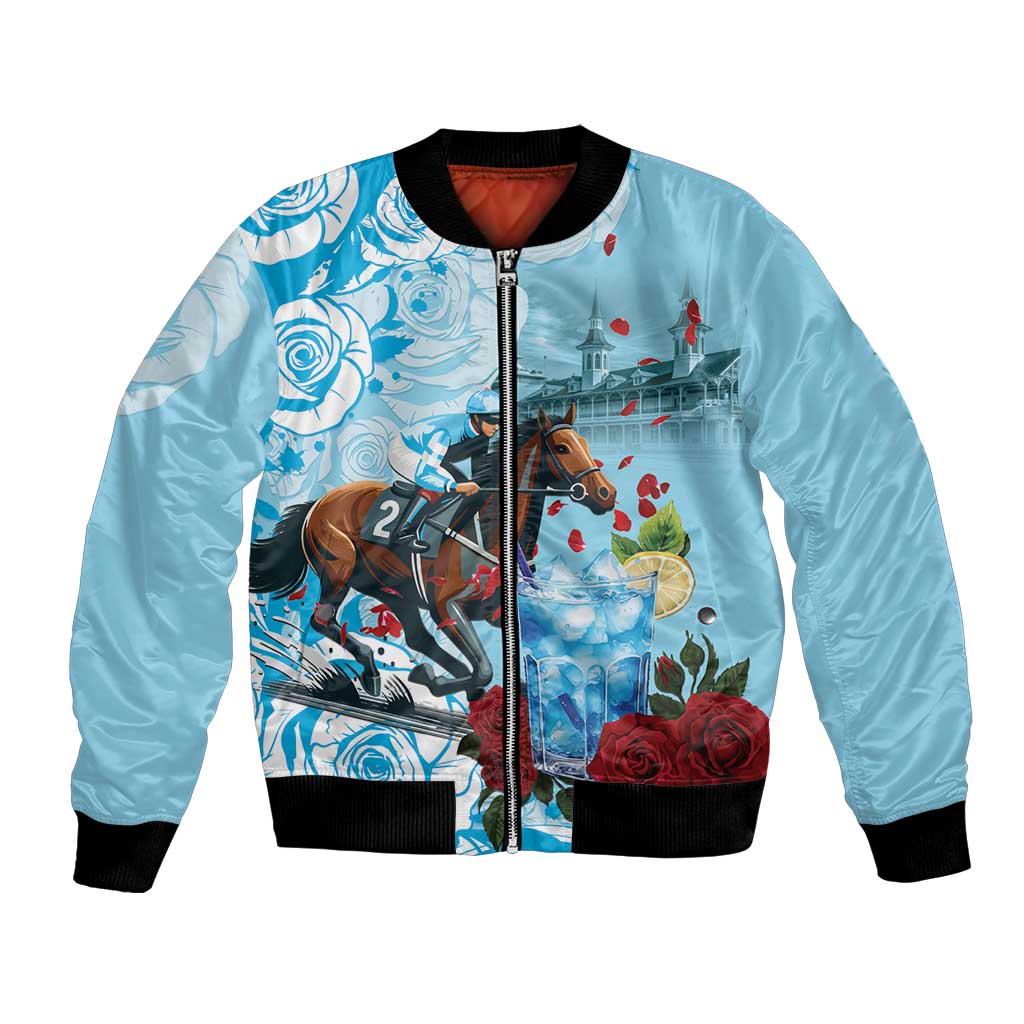Kentucky Horse Racing Bomber Jacket Churchill Downs Derby Blueberry Mint Julep Cocktail