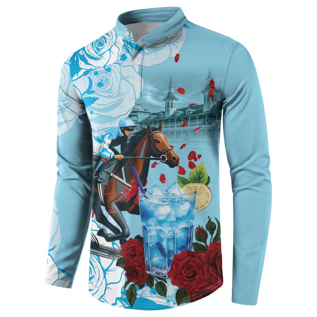 Kentucky Horse Racing Button Sweatshirt Churchill Downs Derby Blueberry Mint Julep Cocktail