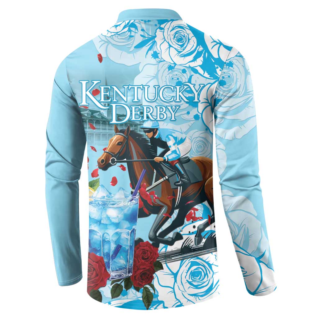 Kentucky Horse Racing Button Sweatshirt Churchill Downs Derby Blueberry Mint Julep Cocktail