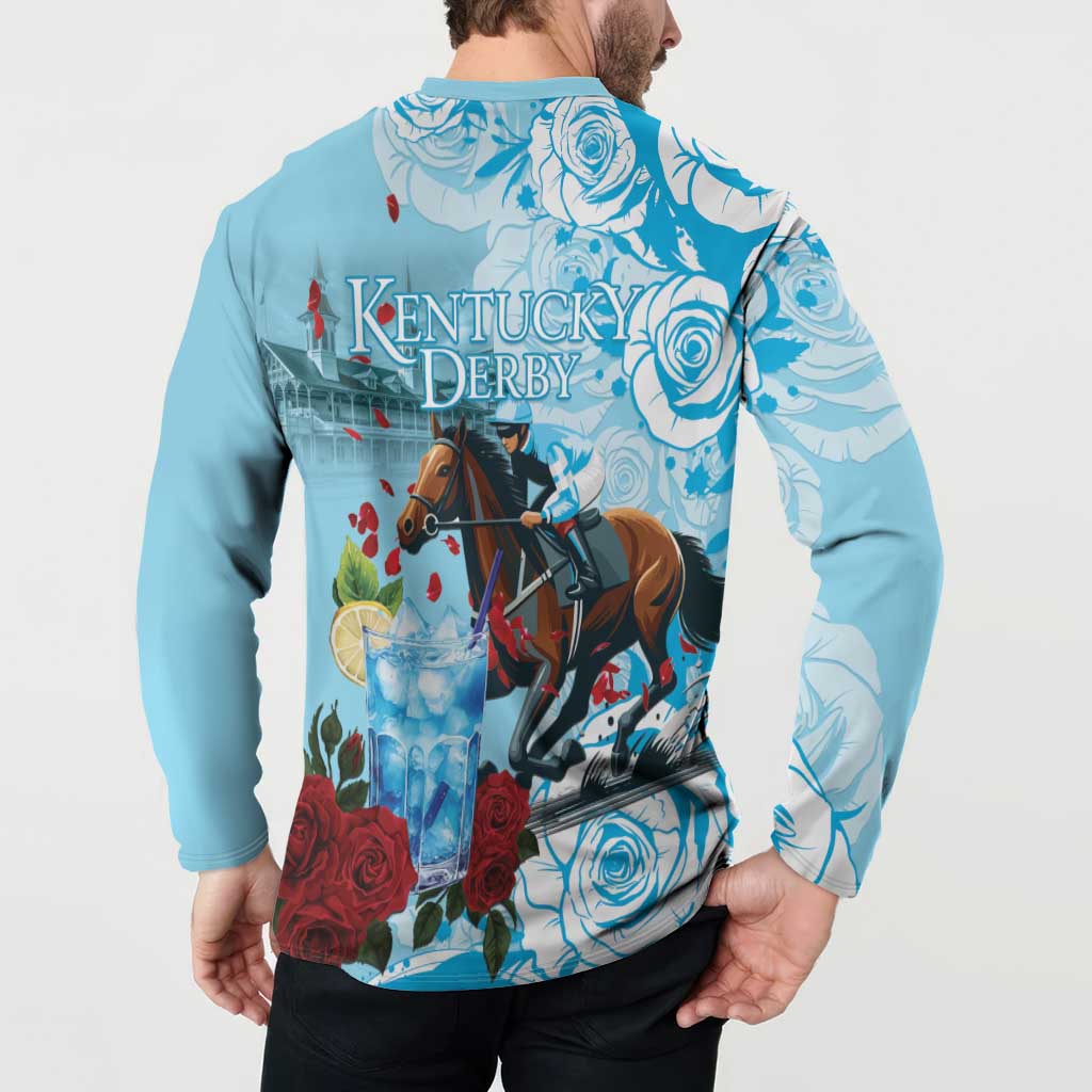 Kentucky Horse Racing Button Sweatshirt Churchill Downs Derby Blueberry Mint Julep Cocktail