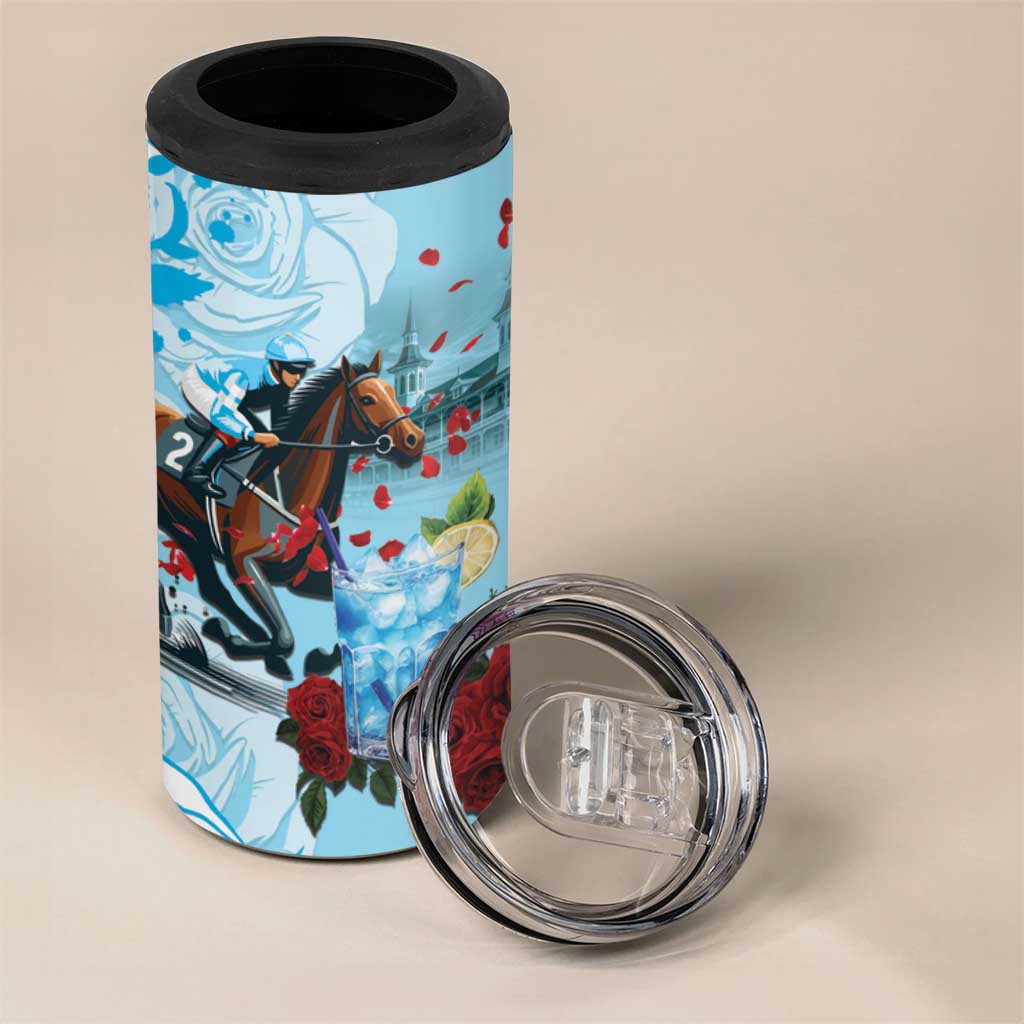 Kentucky Horse Racing 4 in 1 Can Cooler Tumbler Churchill Downs Derby Blueberry Mint Julep Cocktail