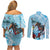Kentucky Horse Racing Couples Matching Off Shoulder Short Dress and Long Sleeve Button Shirt Churchill Downs Derby Blueberry Mint Julep Cocktail