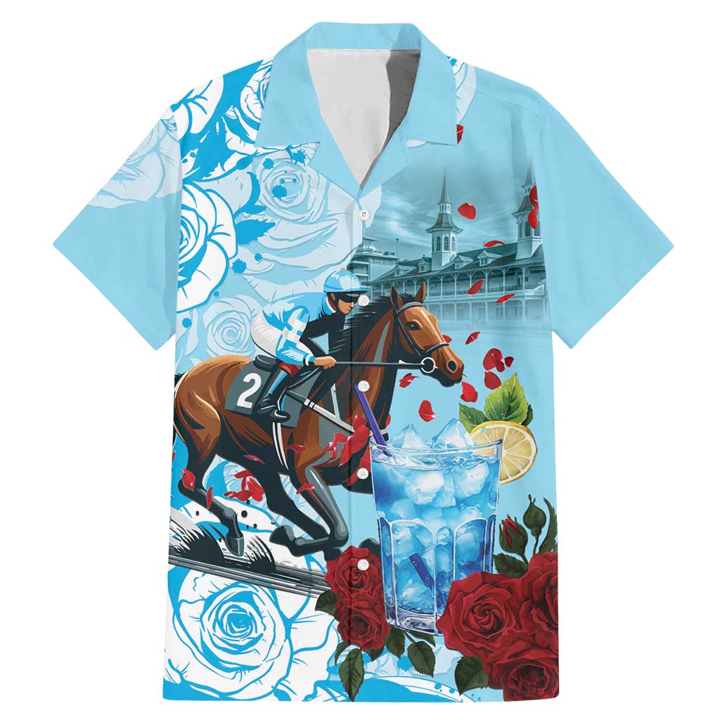 Kentucky Horse Racing Family Matching Mermaid Dress and Hawaiian Shirt Churchill Downs Derby Blueberry Mint Julep Cocktail