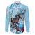 Kentucky Horse Racing Family Matching Off The Shoulder Long Sleeve Dress and Hawaiian Shirt Churchill Downs Derby Blueberry Mint Julep Cocktail