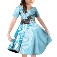 Kentucky Horse Racing Family Matching Off Shoulder Short Dress and Hawaiian Shirt Churchill Downs Derby Blueberry Mint Julep Cocktail