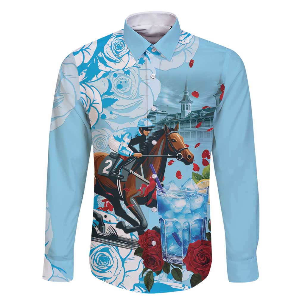 Kentucky Horse Racing Family Matching Puletasi and Hawaiian Shirt Churchill Downs Derby Blueberry Mint Julep Cocktail