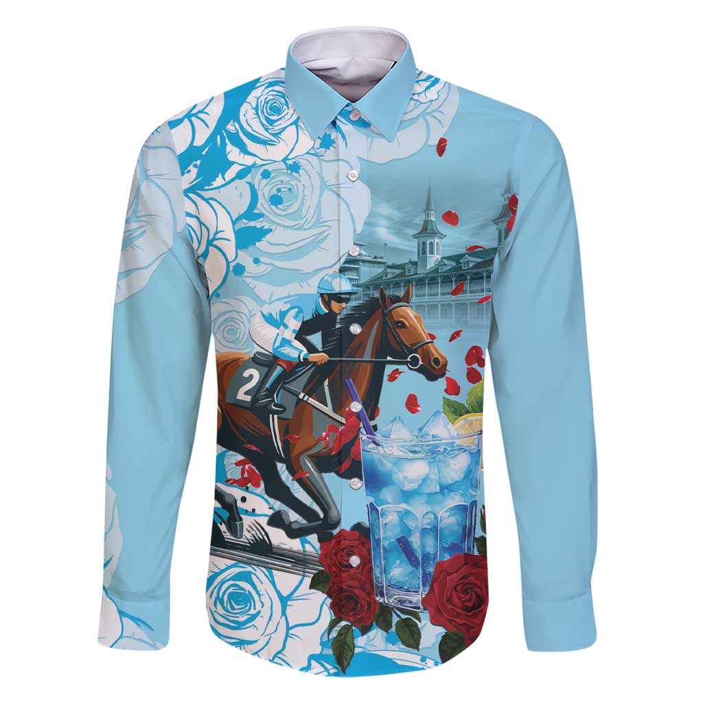 Kentucky Horse Racing Family Matching Short Sleeve Bodycon Dress and Hawaiian Shirt Churchill Downs Derby Blueberry Mint Julep Cocktail