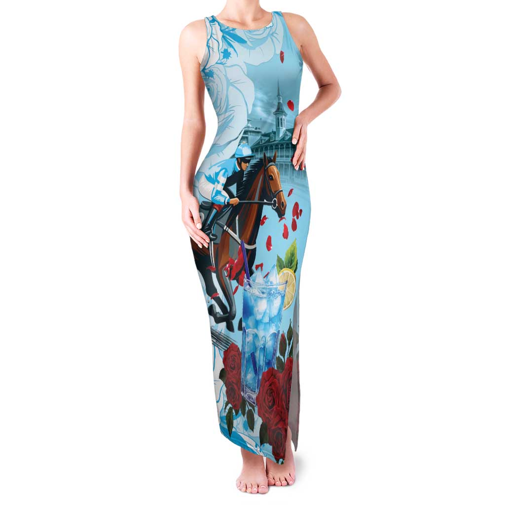 Kentucky Horse Racing Family Matching Tank Maxi Dress and Hawaiian Shirt Churchill Downs Derby Blueberry Mint Julep Cocktail