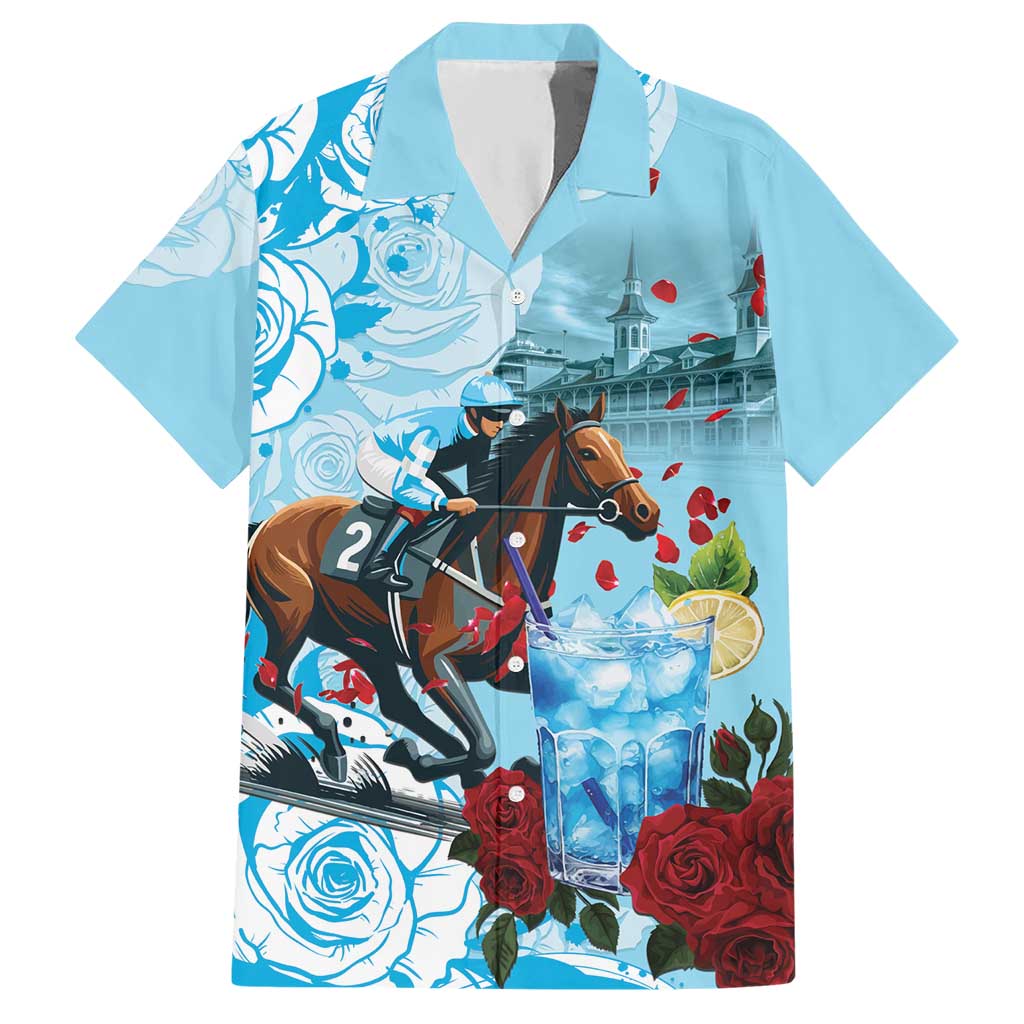 Kentucky Horse Racing Hawaiian Shirt Churchill Downs Derby Blueberry Mint Julep Cocktail