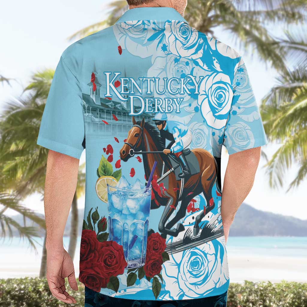 Kentucky Horse Racing Hawaiian Shirt Churchill Downs Derby Blueberry Mint Julep Cocktail