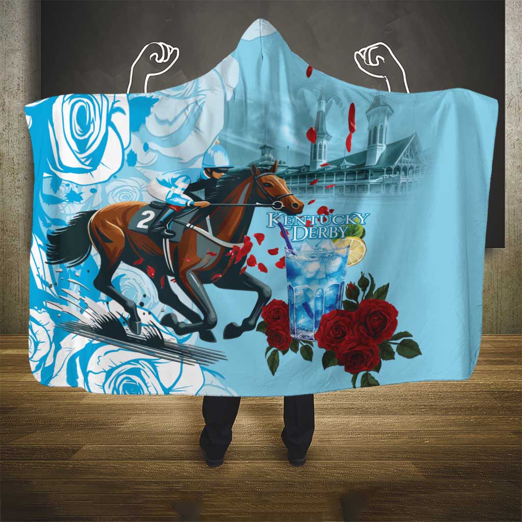 Kentucky Horse Racing Hooded Blanket Churchill Downs Derby Blueberry Mint Julep Cocktail