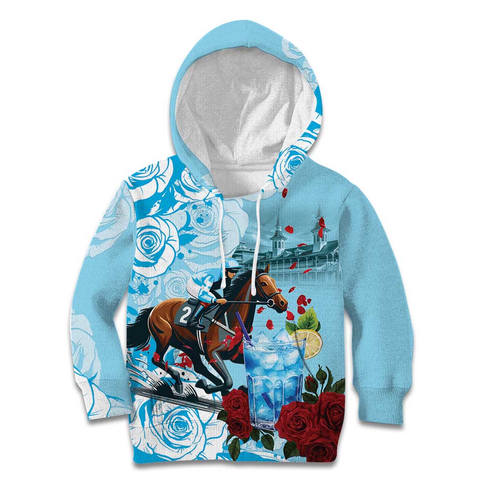 Kentucky Horse Racing Kid Hoodie Churchill Downs Derby Blueberry Mint Julep Cocktail