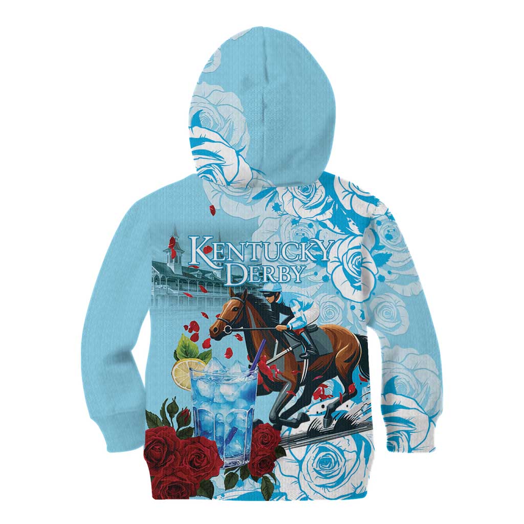 Kentucky Horse Racing Kid Hoodie Churchill Downs Derby Blueberry Mint Julep Cocktail