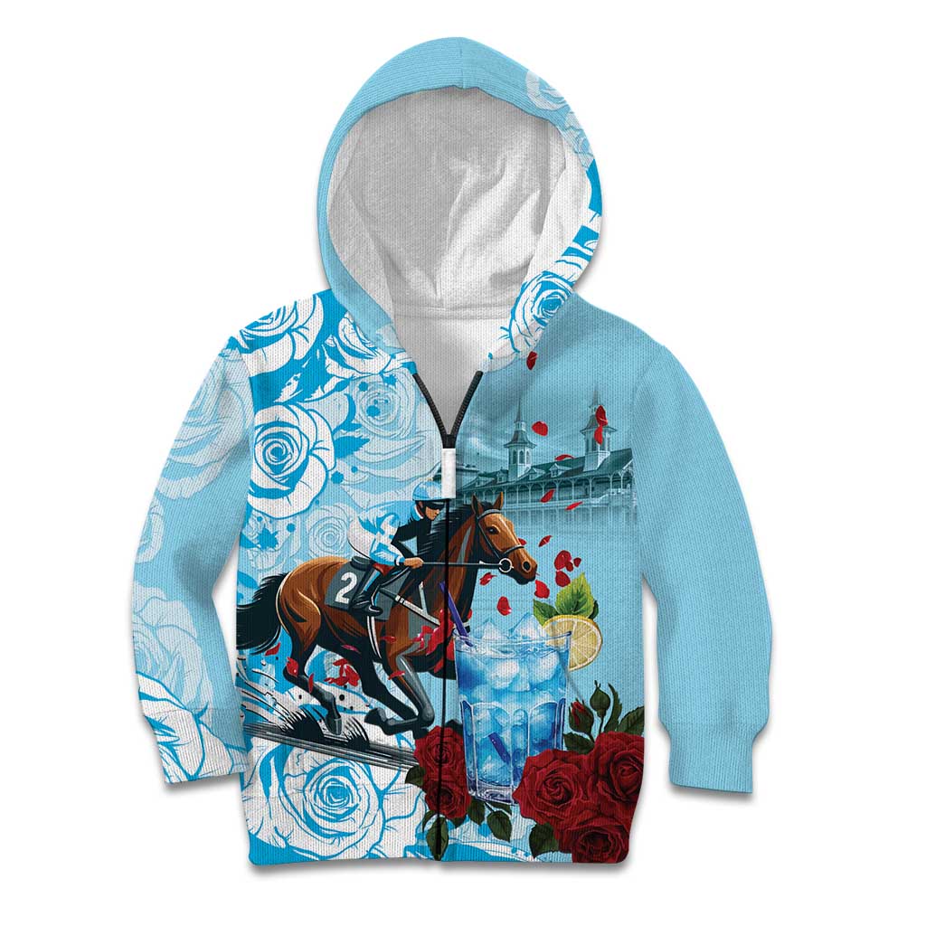 Kentucky Horse Racing Kid Hoodie Churchill Downs Derby Blueberry Mint Julep Cocktail