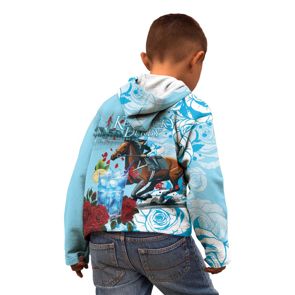Kentucky Horse Racing Kid Hoodie Churchill Downs Derby Blueberry Mint Julep Cocktail