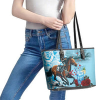 Kentucky Horse Racing Leather Tote Bag Churchill Downs Derby Blueberry Mint Julep Cocktail