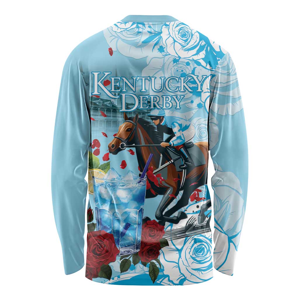 Kentucky Horse Racing Long Sleeve Shirt Churchill Downs Derby Blueberry Mint Julep Cocktail