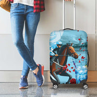 Kentucky Horse Racing Luggage Cover Churchill Downs Derby Blueberry Mint Julep Cocktail