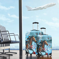 Kentucky Horse Racing Luggage Cover Churchill Downs Derby Blueberry Mint Julep Cocktail