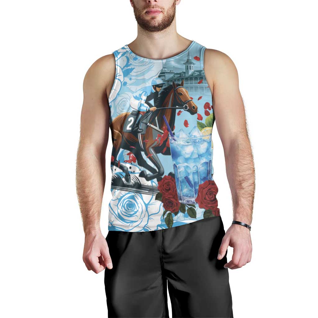 Kentucky Horse Racing Men Tank Top Churchill Downs Derby Blueberry Mint Julep Cocktail