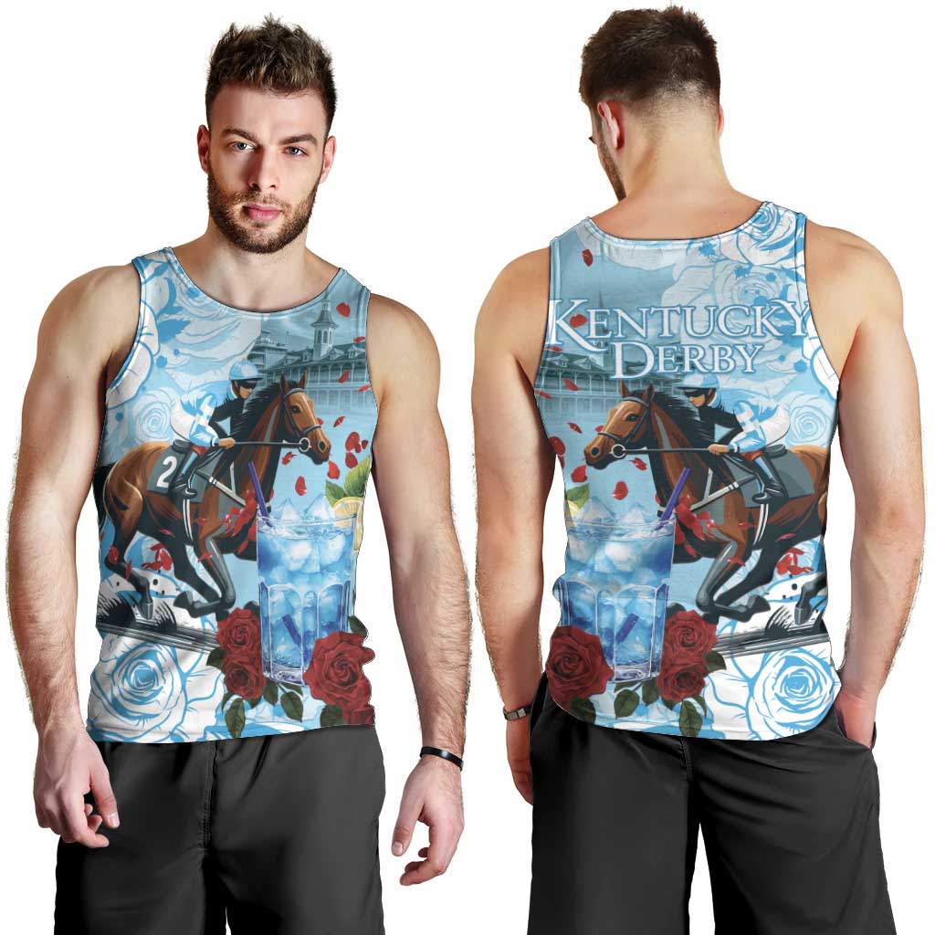 Kentucky Horse Racing Men Tank Top Churchill Downs Derby Blueberry Mint Julep Cocktail