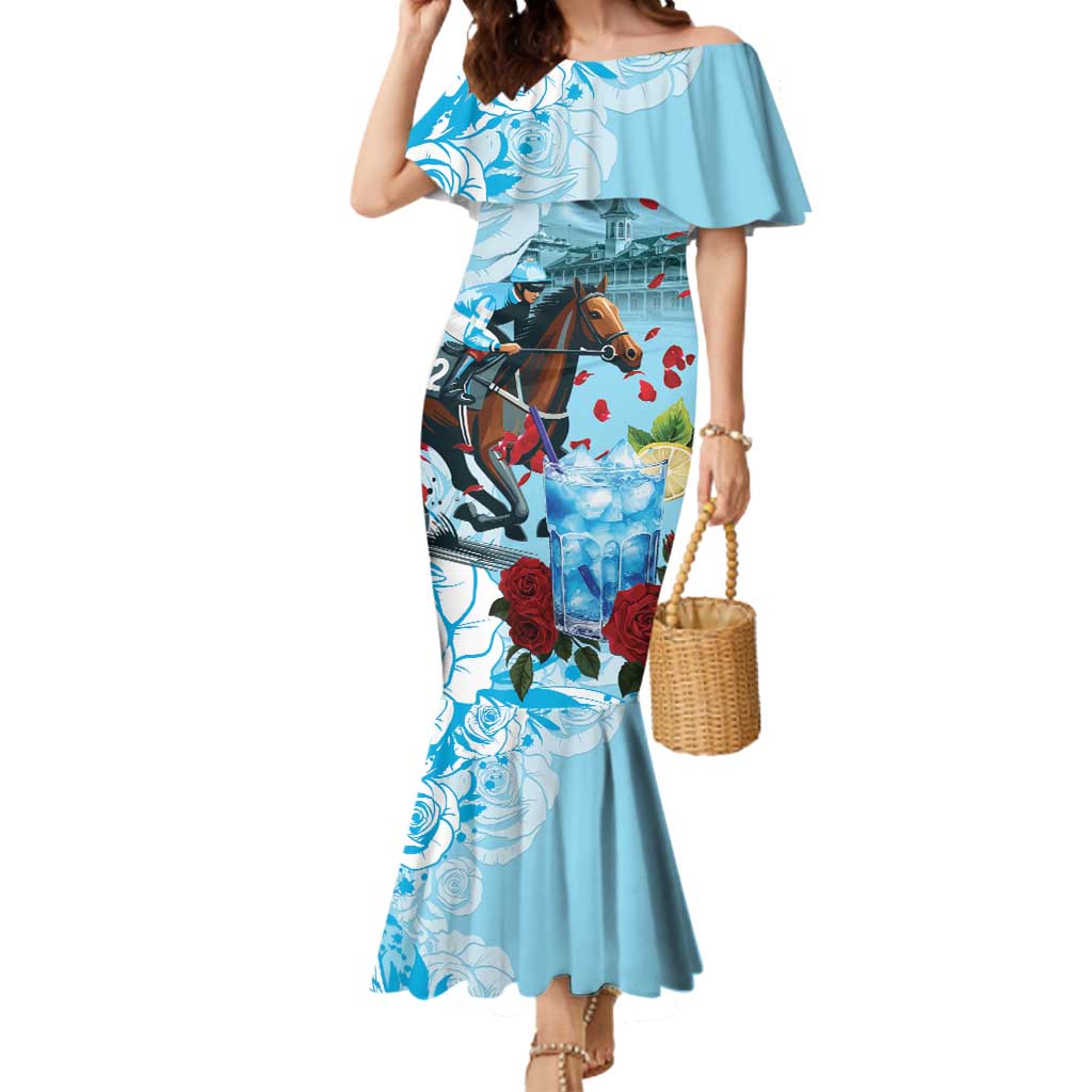 Kentucky Horse Racing Mermaid Dress Churchill Downs Derby Blueberry Mint Julep Cocktail