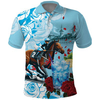 Kentucky Horse Racing Polo Shirt Churchill Downs Derby Blueberry Mint Julep Cocktail